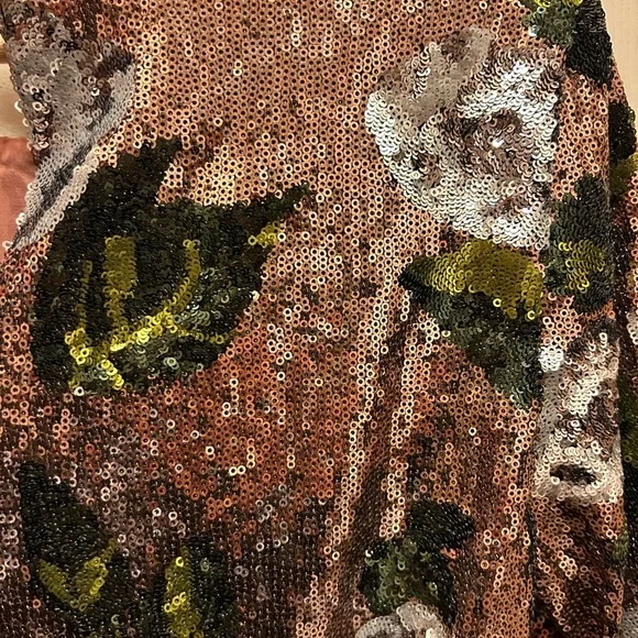 House of Harlow 1960 Lia Top Rose Gold Floral Shirt Sz Small - Picture 12 of 14